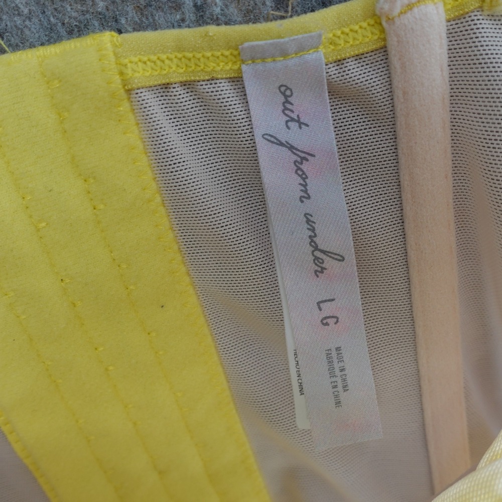 Bustier Lace Crop Top Yellow Cream Mesh Corset Coquette Fairy Festival Romantic - Picture 3 of 9